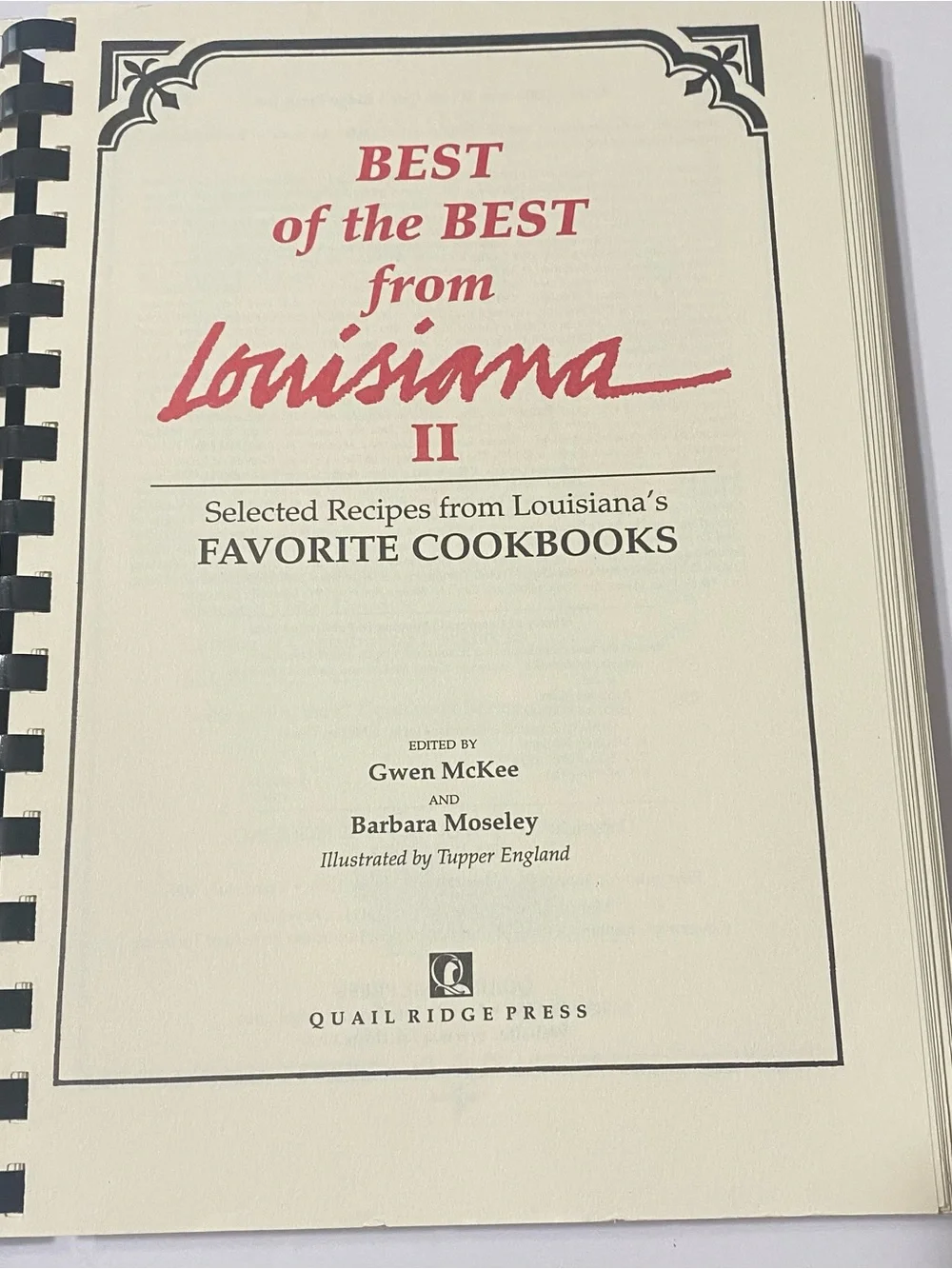 Best of the Best from Louisiana II Cookbook 1998 Cajun Creole Southern Recipes